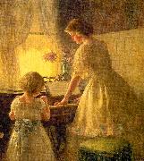 Francis Day The Piano Lesson oil on canvas